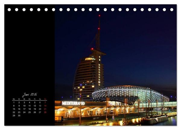 Produktbild: Bremerhaven Nights (Tischkalender 2026 DIN A5 quer), CALVENDO Monatskalender