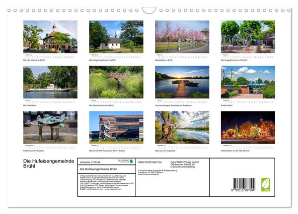 Produktbild: Die Hufeisengemeinde Br&uuml;hl (Wandkalender 2026 DIN A3 quer), CALVENDO Monatskalender