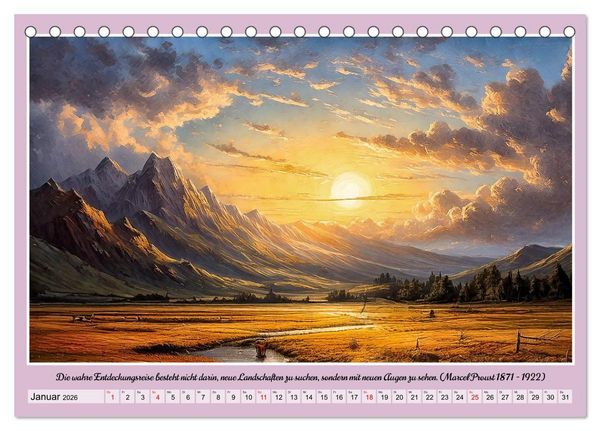 Produktbild: Bergwelt in Bildern und Zitaten (Tischkalender 2026 DIN A5 quer), CALVENDO Monatskalender