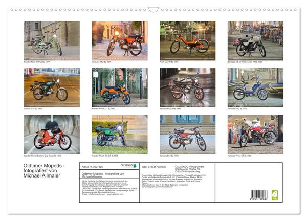 Produktbild: Oldtimer Mopeds - fotografiert von Michael Allmaier (Wandkalender 2026 DIN A2 quer), CALVENDO Monatskalender
