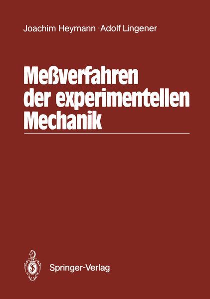 Produktbild: Me&szlig;verfahren der experimentellen Mechanik