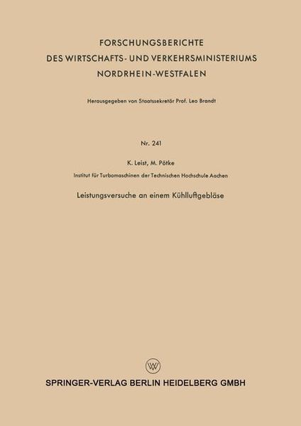 Produktbild: Leistungsversuche an einem K&uuml;hlluftgebl&auml;se