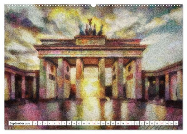 Produktbild: Pointilistische Weltreise (Wandkalender 2026 DIN A2 quer), CALVENDO Monatskalender