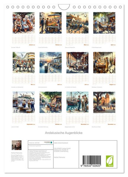 Produktbild: Andalusische Augenblicke (Wandkalender 2026 DIN A4 hoch), CALVENDO Monatskalender