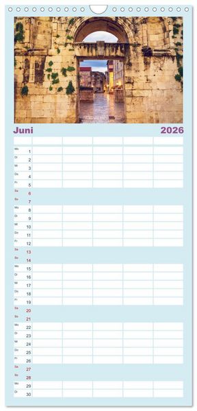 Produktbild: Familienplaner 2026 - Split - Zauberhafte Perle an der Adriak&uuml;ste Kroatiens mit 5 Spalten (Wandkalender, 21 x 45 cm) CALVENDO