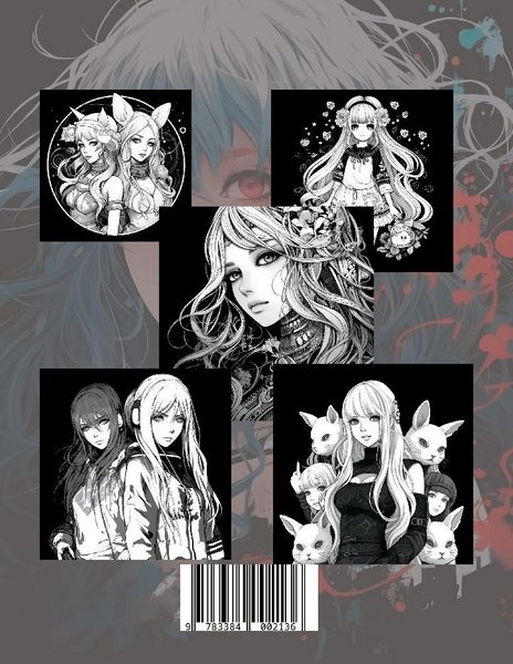 Produktbild: Schwarzes Manga Malbuch f&uuml;r M&auml;dchen.