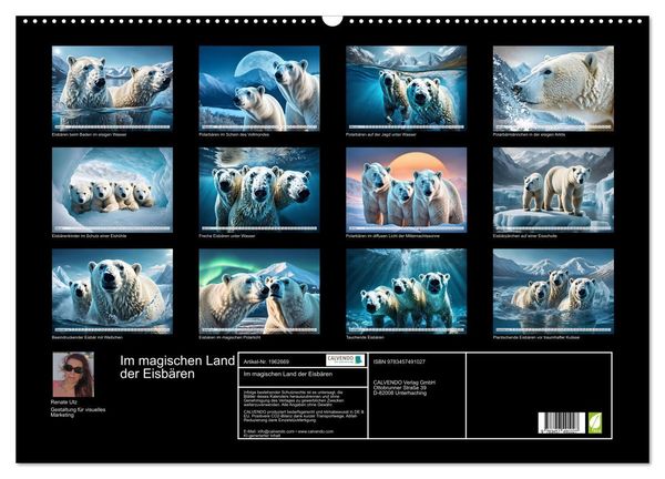 Produktbild: Im magischen Land der Eisb&auml;ren (Wandkalender 2026 DIN A2 quer), CALVENDO Monatskalender