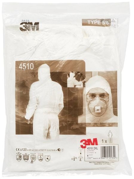 3M 4515W2XL Schutzanzug 4515 Kleider-Größe: XXL Weiß