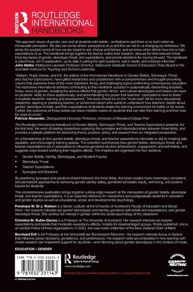 Produktbild: The Routledge International Handbook of Gender Beliefs, Stereotype Threat, and Teacher Expectations