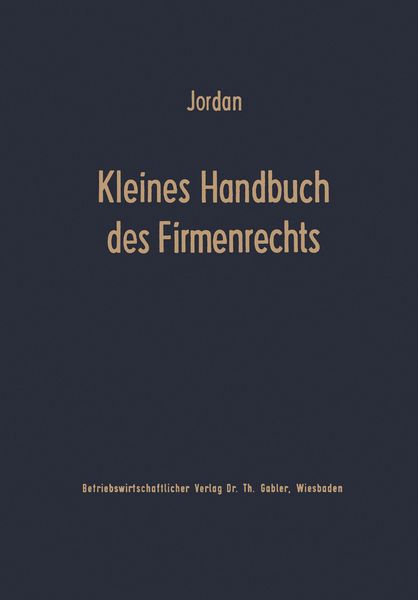 Produktbild: Kleines Handbuch des Firmenrechts