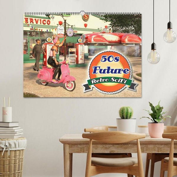 Produktbild: 50s Future - Retro SciFi (Wandkalender 2026 DIN A2 quer), CALVENDO Monatskalender