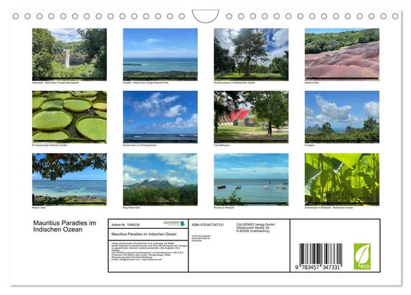 Produktbild: Mauritius Paradies im Indischen Ozean (Wandkalender 2026 DIN A4 quer), CALVENDO Monatskalender