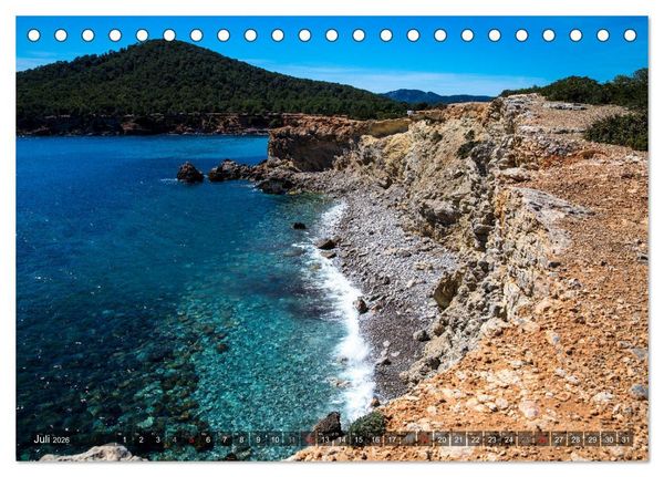 Produktbild: Ibiza K&uuml;ste, Buchten und Str&auml;nde (Tischkalender 2026 DIN A5 quer), CALVENDO Monatskalender