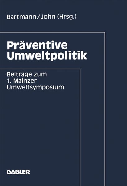 Produktbild: Pr&auml;ventive Umweltpolitik