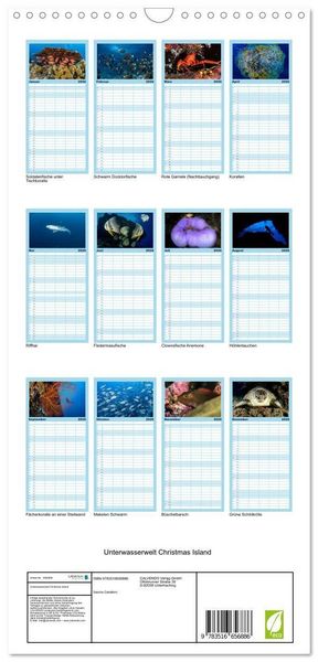 Produktbild: Familienplaner 2026 - Unterwasserwelt Christmas Island mit 5 Spalten (Wandkalender, 21 x 45 cm) CALVENDO