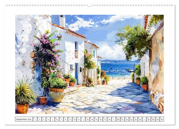 Produktbild: Mediterrane Landschaften (Wandkalender 2026 DIN A2 quer), CALVENDO Monatskalender