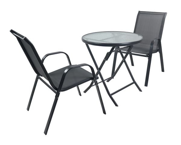3tlg Balkonset Gartenmöbel Stapelstühle Set Sonlas