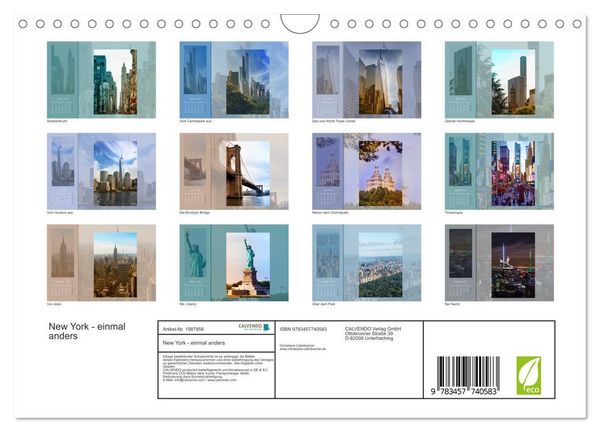 Produktbild: New York - einmal anders (Wandkalender 2026 DIN A4 quer), CALVENDO Monatskalender