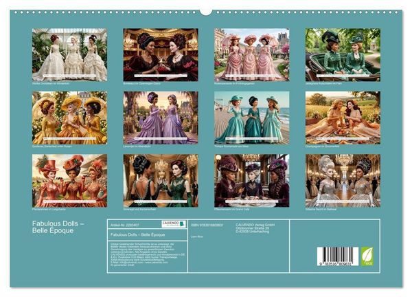 Produktbild: Fabulous Dolls &ndash; Belle &Eacute;poque (hochwertiger Premium Wandkalender 2027 DIN A2 quer), Kunstdruck in Hochglanz