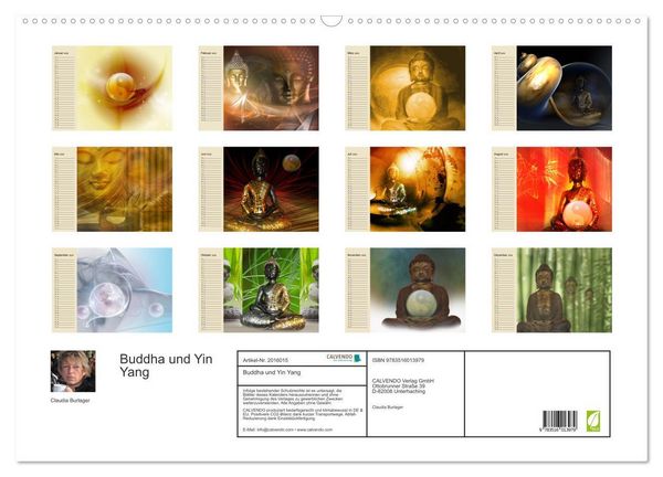 Produktbild: Buddha und Yin Yang (Wandkalender 2026 DIN A2 quer), CALVENDO Monatskalender