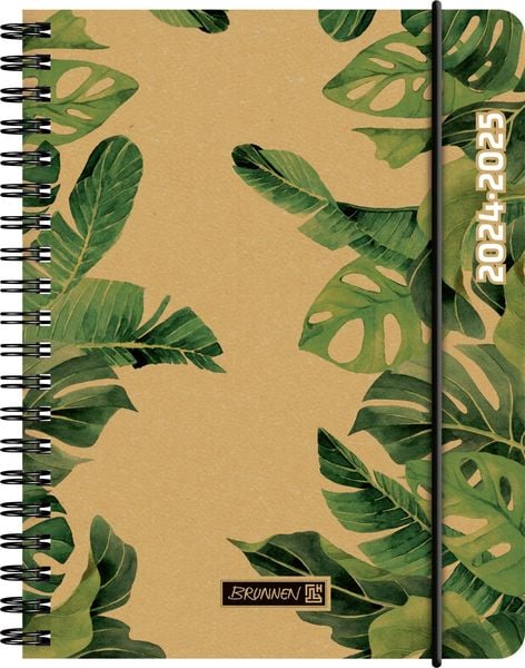 Schülerkalender 2024/2025 'Jungle Leaves', 2 Seiten = 1 Woche, A6, 208 Seiten