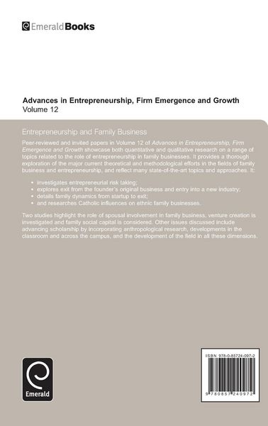 Produktbild: Entrepreneurship and Family Business