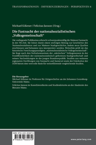 Produktbild: Die Fastnacht der nationalsozialistischen &bdquo;Volksgemeinschaft&ldquo;