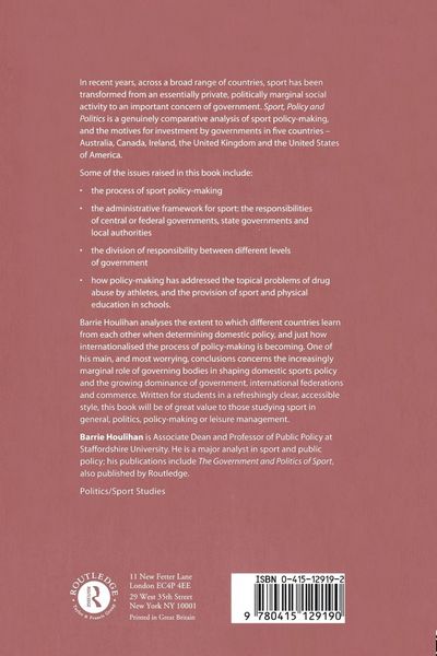 Produktbild: Sport, Policy and Politics