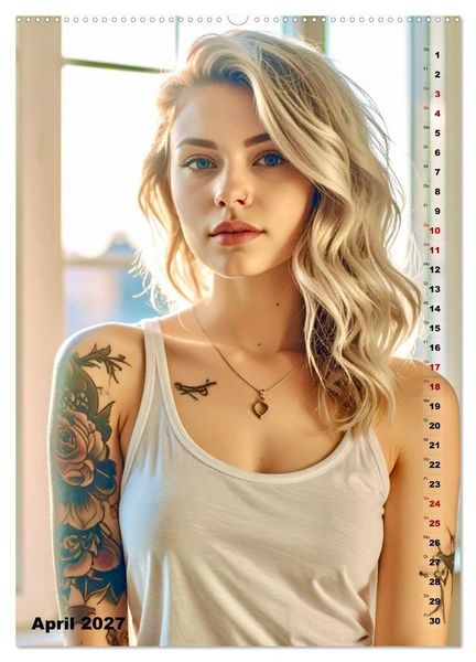 Produktbild: Tattoo Beautys (Wandkalender 2027 DIN A2 hoch), CALVENDO Monatskalender