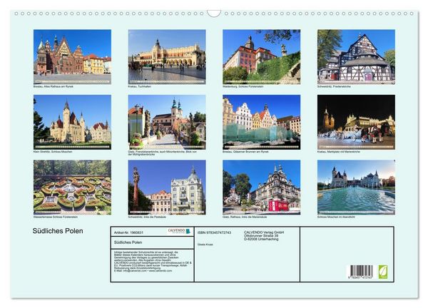 Produktbild: S&uuml;dliches Polen (Wandkalender 2026 DIN A2 quer), CALVENDO Monatskalender