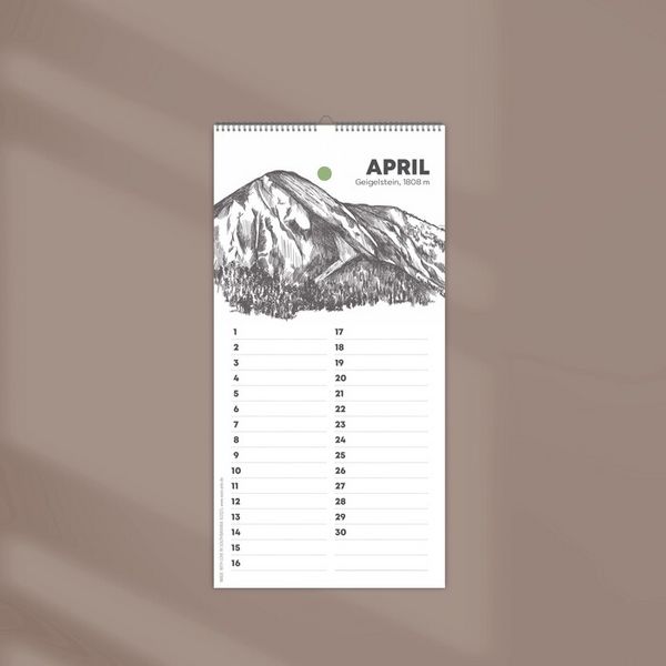 Produktbild: Kleiner Geburtstagskalender "Chiemgauer Alpen", ohne Jahreszahl
