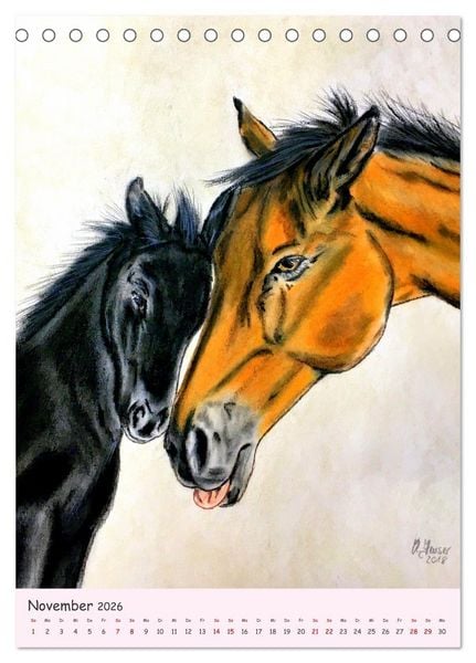 Produktbild: PortraiTierART Zauberhafte Tierzeichnungen (Tischkalender 2026 DIN A5 hoch), CALVENDO Monatskalender