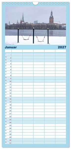 Produktbild: Familienplaner 2027 - Riga - Paris des Ostens mit 5 Spalten (Wandkalender, 21 x 45 cm) CALVENDO