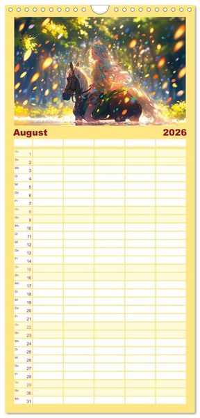 Produktbild: Familienplaner 2026 - Manga Tierliebe mit 5 Spalten (Wandkalender, 21 x 45 cm) CALVENDO
