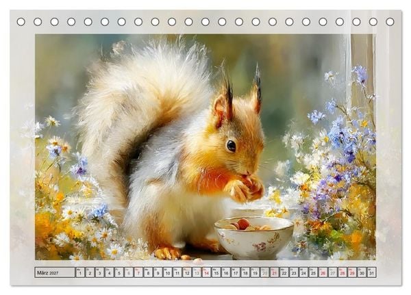 Produktbild: Eichh&ouml;rnchen. Zauberhafte Momente in der Natur (Tischkalender 2027 DIN A5 quer), CALVENDO Monatskalender