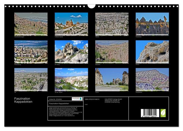 Produktbild: Faszination Kappadokien (Wandkalender 2026 DIN A3 quer), CALVENDO Monatskalender