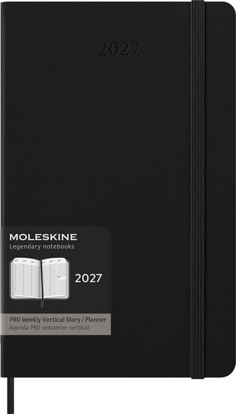 Produktbild: Moleskine 12 Monate Pro Wochen Notizkalender 2027, Pro Large/A5, 1 Wo = 2 Seiten, vertikal, Spalten f&uuml;r Notizen, fester Einband, Schwarz