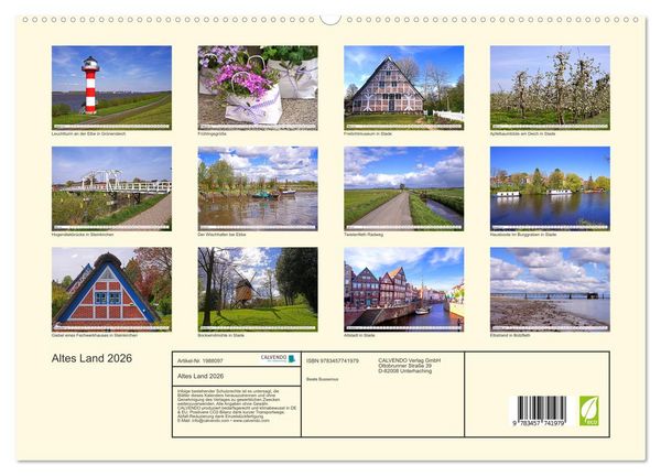 Produktbild: Altes Land 2026 (hochwertiger Premium Wandkalender 2026 DIN A2 quer), Kunstdruck in Hochglanz