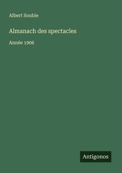 Produktbild: Almanach des spectacles