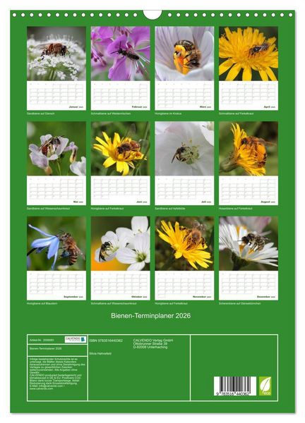 Produktbild: Bienen-Terminplaner 2026 (Wandkalender 2026 DIN A3 hoch), CALVENDO Monatskalender