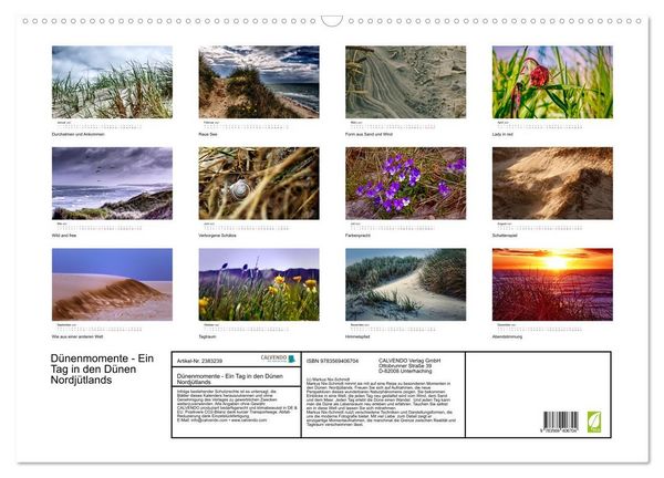 Produktbild: D&uuml;nenmomente - Ein Tag in den D&uuml;nen Nordj&uuml;tlands (Wandkalender 2027 DIN A2 quer), CALVENDO Monatskalender