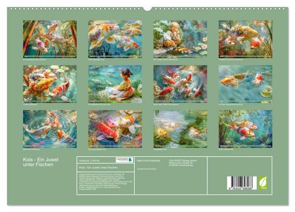 Produktbild: Kois - Ein Juwel unter Fischen (hochwertiger Premium Wandkalender 2026 DIN A2 quer), Kunstdruck in Hochglanz