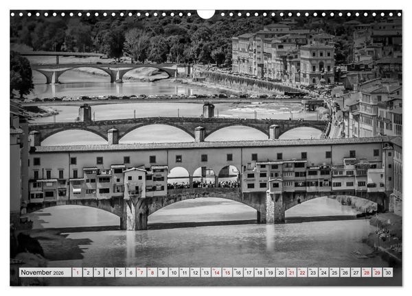 Produktbild: FLORENZ Monochrome Impressionen (Wandkalender 2026 DIN A3 quer), CALVENDO Monatskalender
