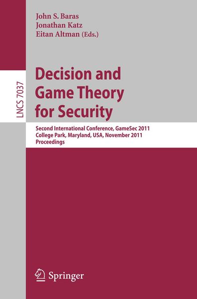 Produktbild: Decision and Game Theory for Security