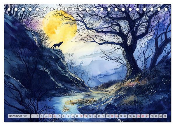 Produktbild: Die Rosstrappe - Sage vom Felsen im Harz bei Thale im Bodetal (Tischkalender 2026 DIN A5 quer), CALVENDO Monatskalender