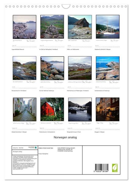 Produktbild: Norwegen analog (Wandkalender 2026 DIN A3 hoch), CALVENDO Monatskalender