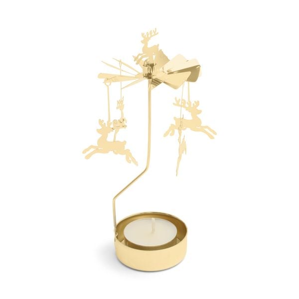 Produktbild: Teelichtkarussel Set "Rentier", gold