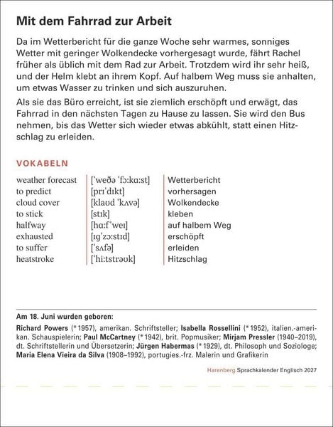 Produktbild: Englisch Sprachkalender 2027 - Englisch lernen leicht gemacht - Tagesabrei&szlig;kalender