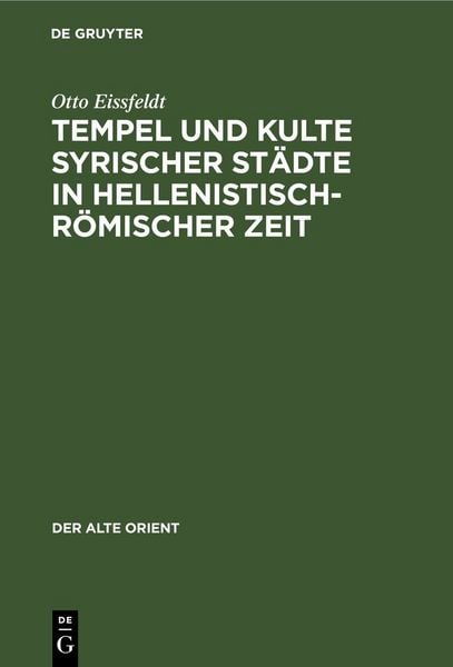 Produktbild: Tempel und Kulte syrischer St&auml;dte in hellenistisch-r&ouml;mischer Zeit