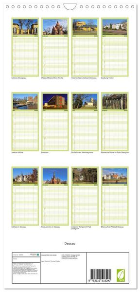 Produktbild: Familienplaner 2026 - Dessau mit 5 Spalten (Wandkalender, 21 x 45 cm) CALVENDO